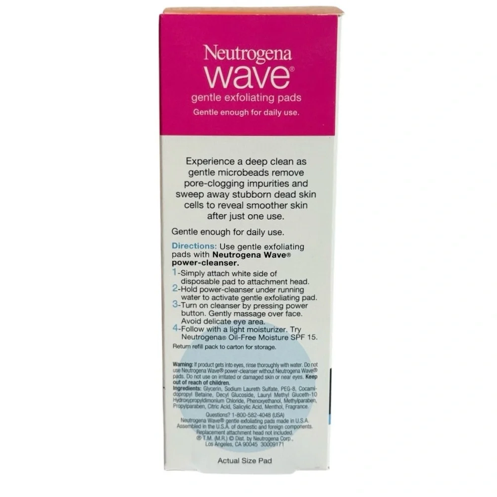 Neutrogena Wave Gentle Exfoliating Pads 30 Refills Sealed
